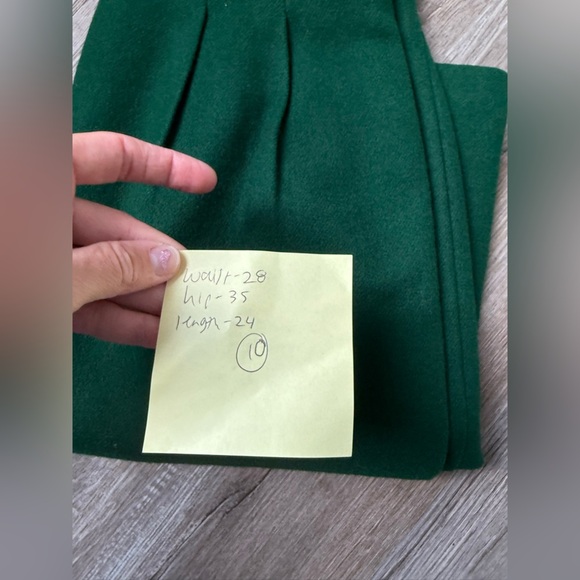 VTG Ilyse Hart LTD 100% Wool Skirt Pencil Skirt Green Festive Hippie Size 28 - Picture 9 of 9